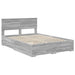 Cadru de pat cu headboard Gri Sonoma 140 x 200 cm Lemn compozit - WALTI WALTI