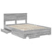 Cadru de pat cu headboard Gri Sonoma 140 x 200 cm Lemn compozit - WALTI WALTI
