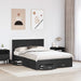 Cadru de pat cu headboard Negru 135 x 190 cm Lemn compozit - WALTI WALTI