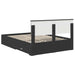 Cadru de pat cu headboard Negru 135 x 190 cm Lemn compozit - WALTI WALTI