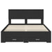 Cadru de pat cu headboard Negru 135 x 190 cm Lemn compozit - WALTI WALTI