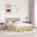 Cadru de pat cu sertar Stejar Sonoma 135 x 190 cm Lemn compozit - WALTI WALTI
