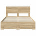 Cadru de pat cu sertar Stejar Sonoma 135 x 190 cm Lemn compozit - WALTI WALTI