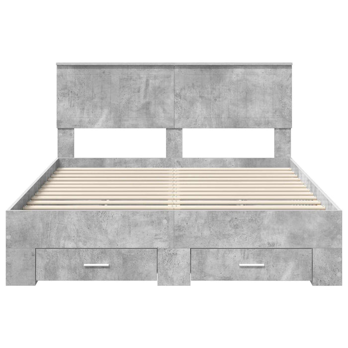 Cadru de pat cu sertar cu headboard cu depozitare Lemn compozit - WALTI WALTI