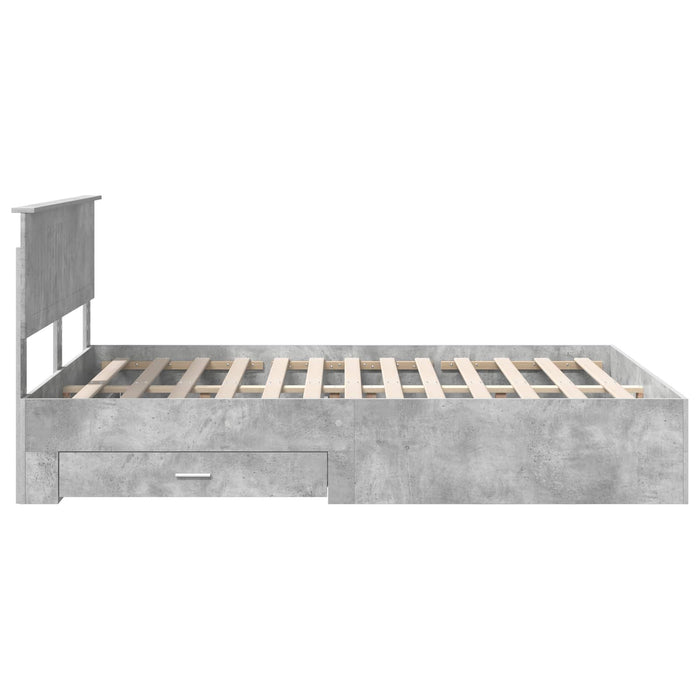 Cadru de pat cu sertar cu headboard cu depozitare Lemn compozit - WALTI WALTI