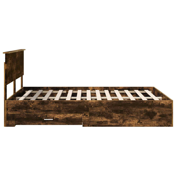 Cadru de pat Stejar fumuriu 135 x 190 cm Lemn compozit - WALTI WALTI