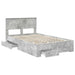 Cadru de pat cu sertar Gri din beton 120 x 200 cm Lemn compozit - WALTI WALTI