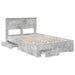 Cadru de pat cu sertar Gri din beton 120 x 190 cm Lemn compozit - WALTI WALTI