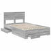Cadru de pat cu headboard Gri Sonoma 120 x 190 cm Lemn compozit - WALTI WALTI