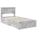 Cadru de pat cu sertar Gri din beton 100 x 200 cm Lemn compozit - WALTI WALTI