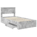 Cadru de pat cu sertar Gri din beton 100 x 200 cm Lemn compozit - WALTI WALTI