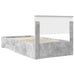 Cadru de pat cu sertar Gri din beton 100 x 200 cm Lemn compozit - WALTI WALTI