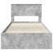 Cadru de pat cu sertar Gri din beton 100 x 200 cm Lemn compozit - WALTI WALTI