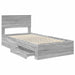Cadru de pat cu headboard Gri Sonoma 100 x 200 cm Lemn compozit - WALTI WALTI