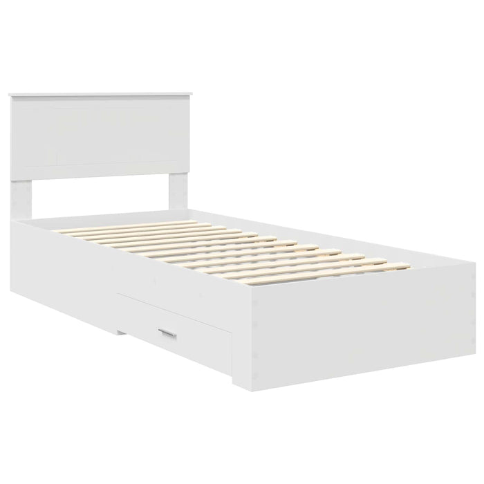 Cadru de pat cu headboard Alb 90 x 190 cm Lemn compozit - WALTI WALTI