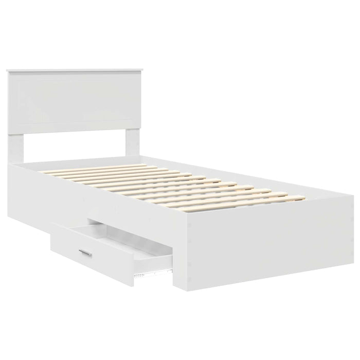Cadru de pat cu headboard Alb 90 x 190 cm Lemn compozit - WALTI WALTI