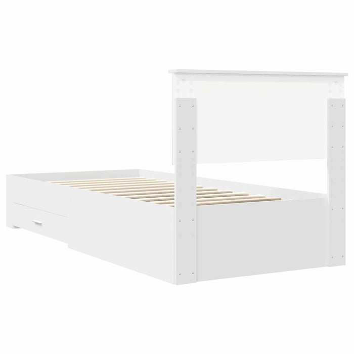 Cadru de pat cu headboard Alb 90 x 190 cm Lemn compozit - WALTI WALTI