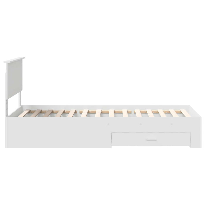 Cadru de pat cu headboard Alb 90 x 190 cm Lemn compozit - WALTI WALTI