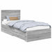 Cadru de pat cu headboard Gri Sonoma 90 x 190 cm Lemn compozit - WALTI WALTI
