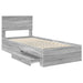 Cadru de pat cu headboard Gri Sonoma 90 x 190 cm Lemn compozit - WALTI WALTI