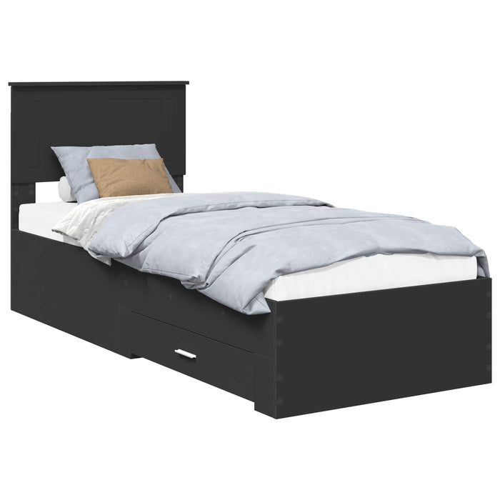 Cadru de pat Manual Negru și argintiu 75 x 190 cm Lemn compozit - WALTI WALTI