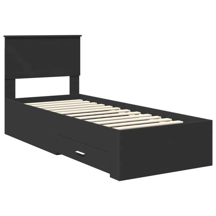 Cadru de pat Manual Negru și argintiu 75 x 190 cm Lemn compozit - WALTI WALTI