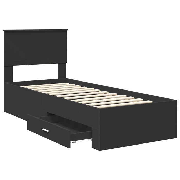 Cadru de pat Manual Negru și argintiu 75 x 190 cm Lemn compozit - WALTI WALTI