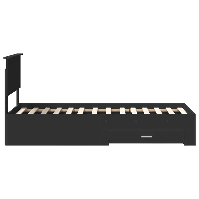 Cadru de pat Manual Negru și argintiu 75 x 190 cm Lemn compozit - WALTI WALTI