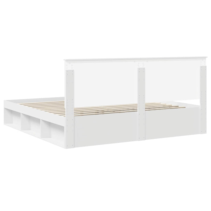 Cadru de pat cu headboard Alb 200 x 200 cm Lemn de pin masiv - WALTI WALTI
