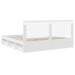 Cadru de pat cu headboard Alb 200 x 200 cm Lemn de pin masiv - WALTI WALTI