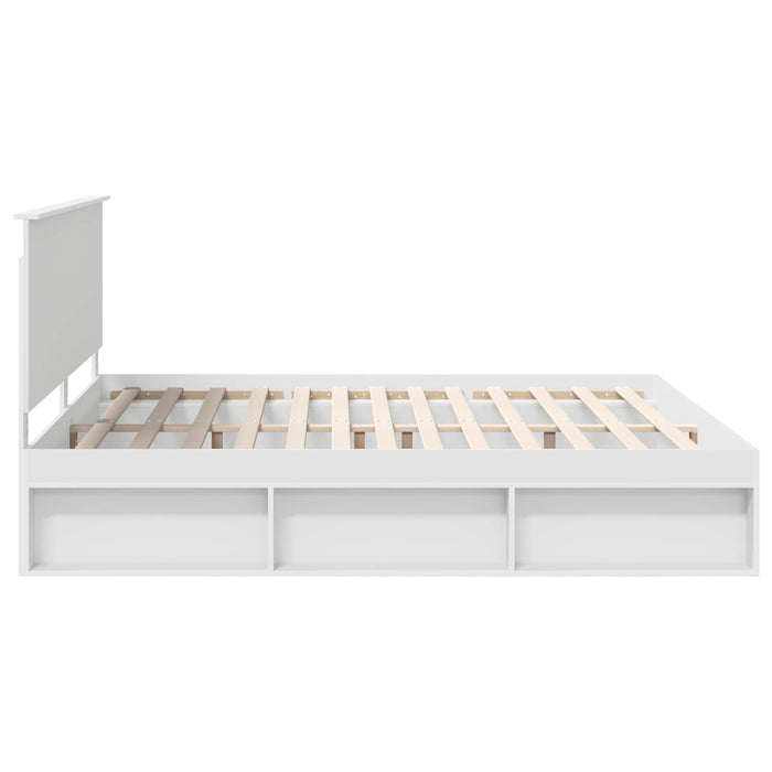 Cadru de pat cu headboard Alb 200 x 200 cm Lemn de pin masiv - WALTI WALTI