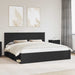 Cadru de pat cu headboard Negru 200 x 200 cm Lemn de pin masiv - WALTI WALTI