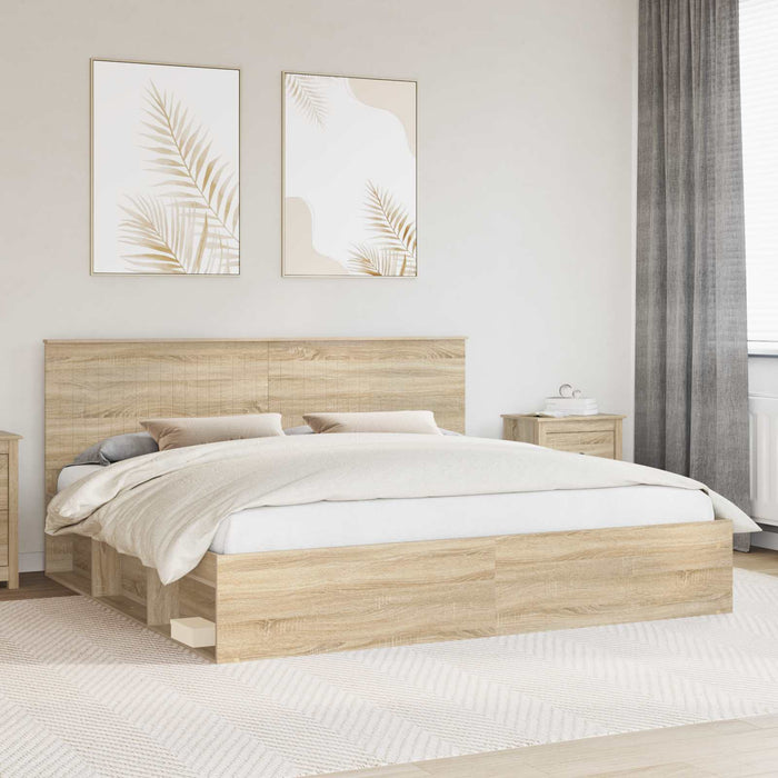 Cadru de pat cu headboard Sonoma 200 x 200 cm Lemn de pin masiv - WALTI WALTI