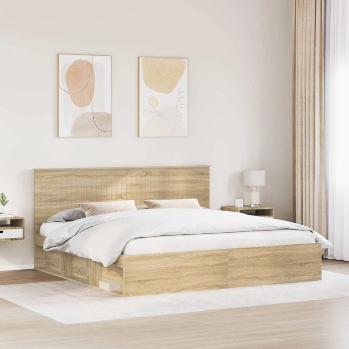 Cadru de pat cu headboard Sonoma 200 x 200 cm Lemn de pin masiv - WALTI WALTI