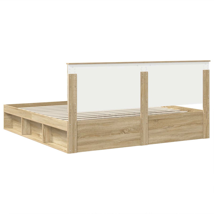 Cadru de pat cu headboard Sonoma 200 x 200 cm Lemn de pin masiv - WALTI WALTI