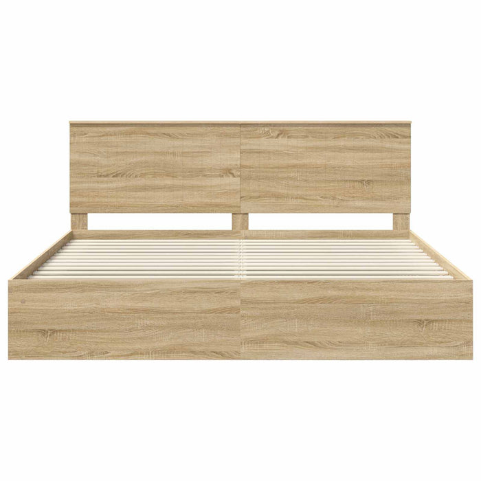 Cadru de pat cu headboard Sonoma 200 x 200 cm Lemn de pin masiv - WALTI WALTI
