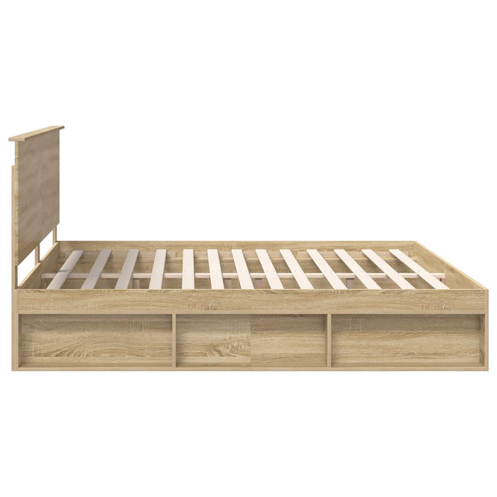 Cadru de pat cu headboard Sonoma 200 x 200 cm Lemn de pin masiv - WALTI WALTI