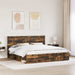 Cadru de pat Stejar fumuriu 200 x 200 cm Lemn de pin masiv - WALTI WALTI