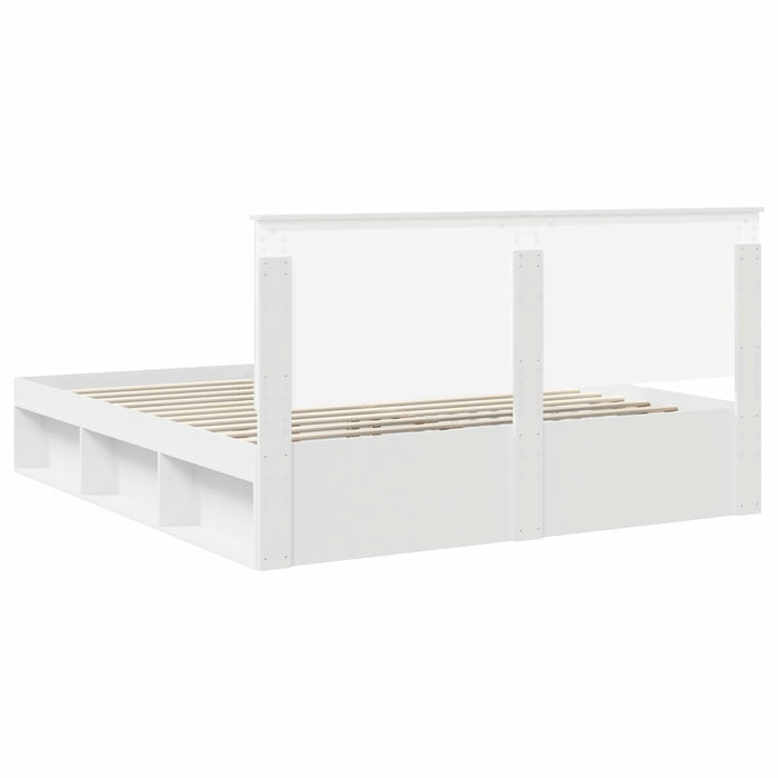 Cadru de pat cu headboard Alb 180 x 200 cm Lemn de pin masiv - WALTI WALTI