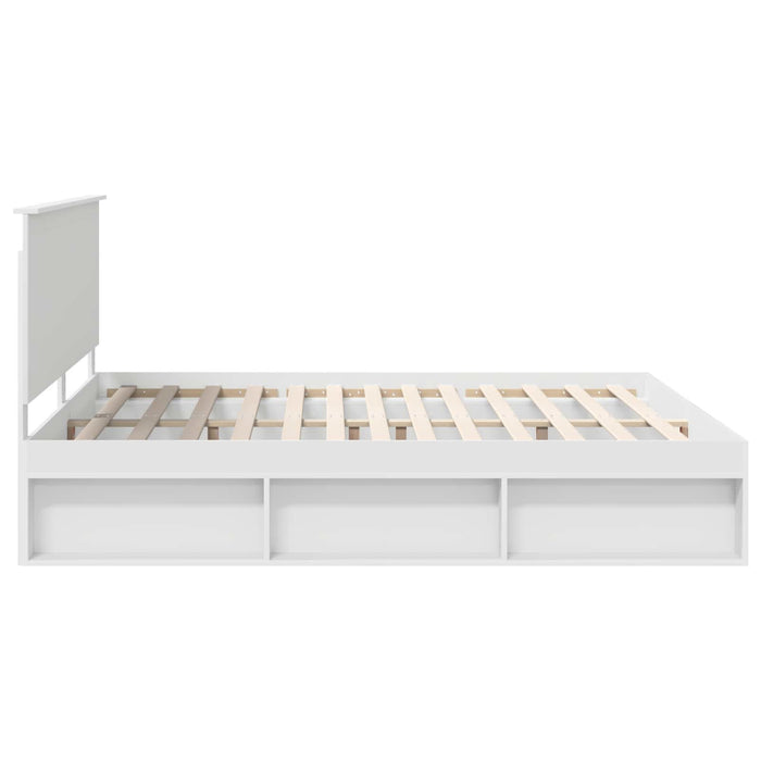 Cadru de pat cu headboard Alb 180 x 200 cm Lemn de pin masiv - WALTI WALTI