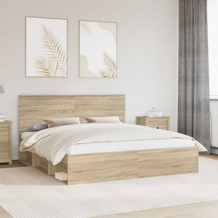 Cadru de pat cu headboard Sonoma 180 x 200 cm Lemn de pin masiv - WALTI WALTI