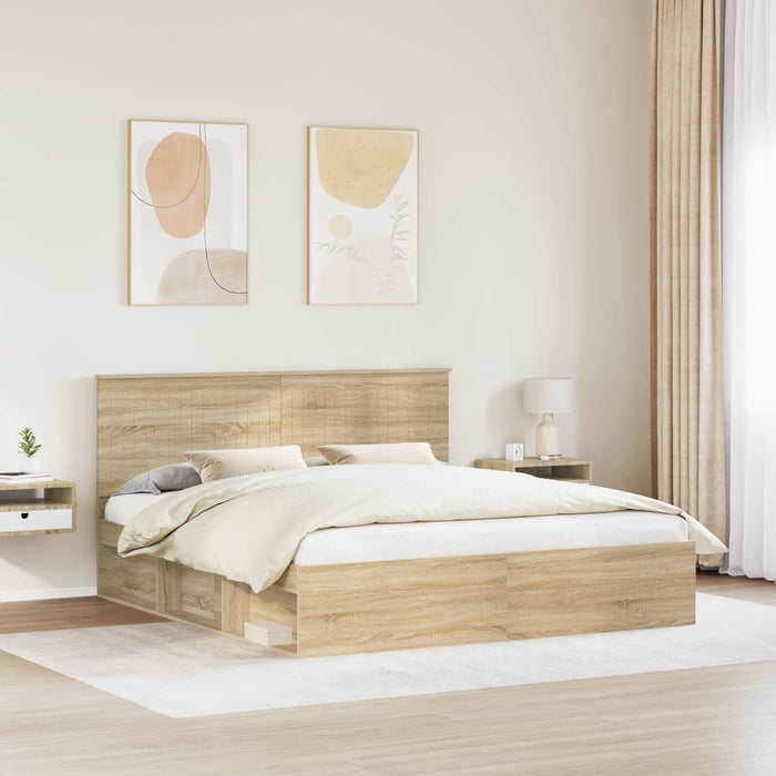 Cadru de pat cu headboard Sonoma 180 x 200 cm Lemn de pin masiv - WALTI WALTI