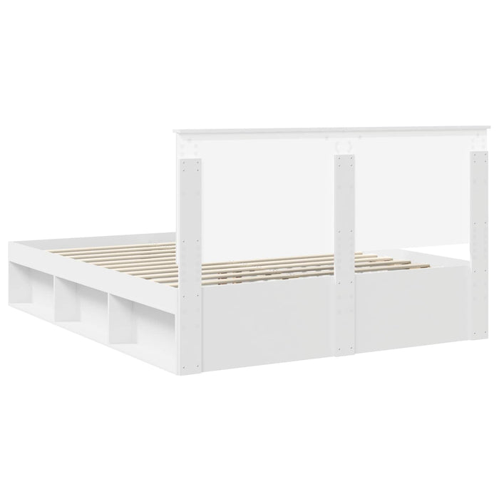 Cadru de pat cu headboard Alb 160 x 200 cm Lemn de pin masiv - WALTI WALTI