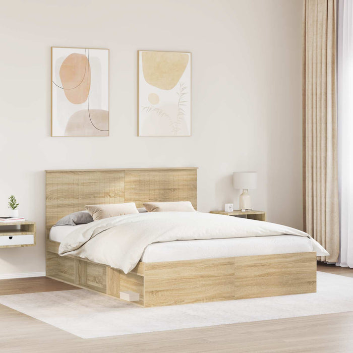 Cadru de pat cu headboard Sonoma 160 x 200 cm Lemn de pin masiv - WALTI WALTI