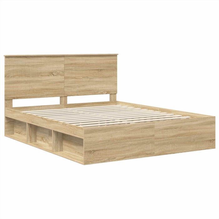 Cadru de pat cu headboard Sonoma 160 x 200 cm Lemn de pin masiv - WALTI WALTI