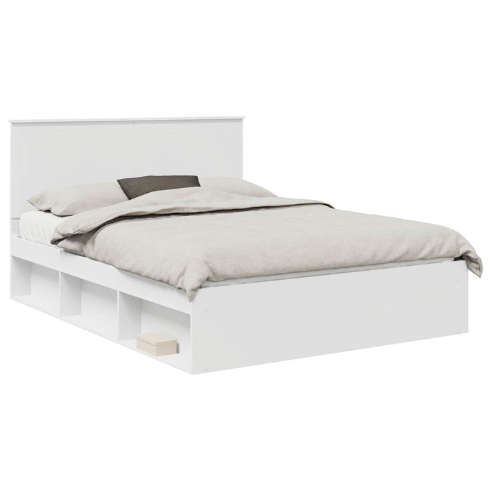 Cadru de pat cu headboard Alb 150 x 200 cm Lemn de pin masiv - WALTI WALTI
