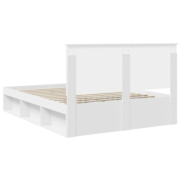 Cadru de pat cu headboard Alb 150 x 200 cm Lemn de pin masiv - WALTI WALTI