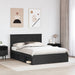 Cadru de pat cu headboard Negru 150 x 200 cm Lemn de pin masiv - WALTI WALTI