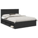 Cadru de pat cu headboard Negru 150 x 200 cm Lemn de pin masiv - WALTI WALTI