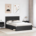 Cadru de pat cu headboard Negru 140 x 200 cm Lemn de pin masiv - WALTI WALTI